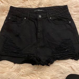 Black high waisted cut off shorts